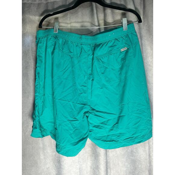 Columbia Cargo Nylon Shorts Men 1X Turquoise Outdoors Swim Quick Dry - Picture 2 of 3